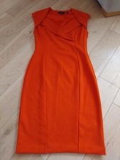 Ted Baker Orange Bodycon Fitted Penci Dress Size UK 10
