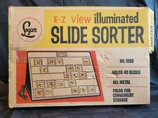 Logan E-Z View Illuminated Slide Sorter No. 1055 - 40 Slides - Original Box