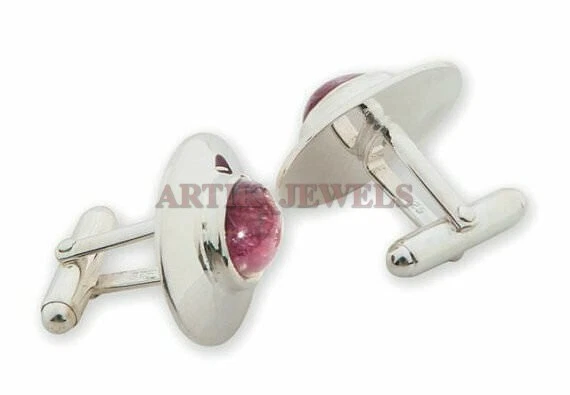 Heated Star Ruby Gemstone with 925 Sterling Silver Cufflink #2581 - Image 3 of 3