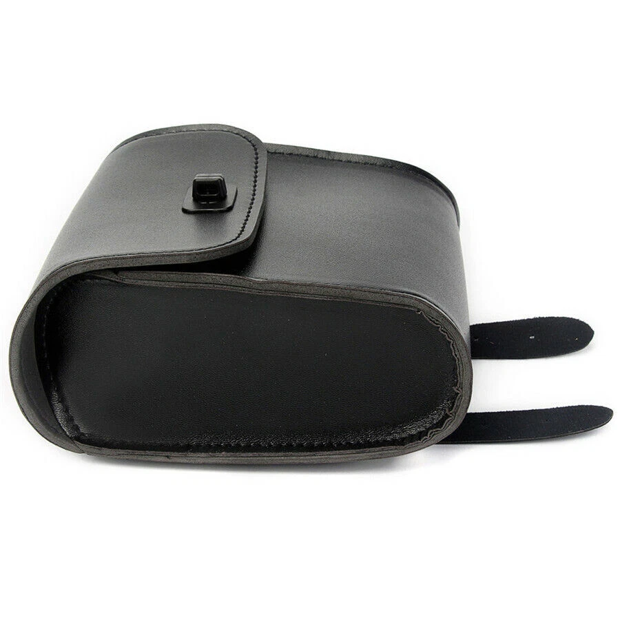 Bolsa de herramientas delantera/trasera/lateral universal de cuero para motocicleta bicicleta equipaje bolsa de sillín Foto 3 de 4