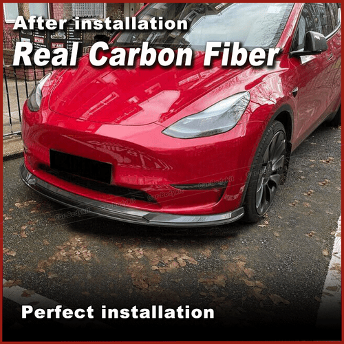 Carbon Frontlippe Spoilerschwert Frontspoiler Passt für Tesla Model Y 2019-2024 - Bild 3 von 10