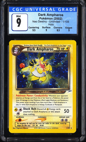 Dark Ampharos (Unlimited) graded CGC 9 for sale on eBay