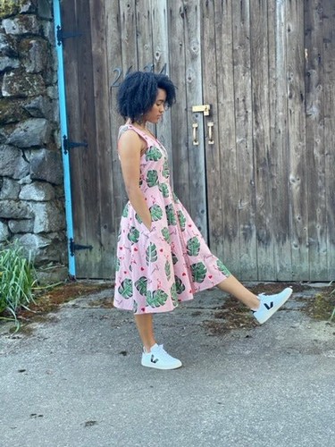 Hotel California TeeBerry & Weave Pink Flamingo Tropical Retro Sleeveless Dress - Bild 7 von 7