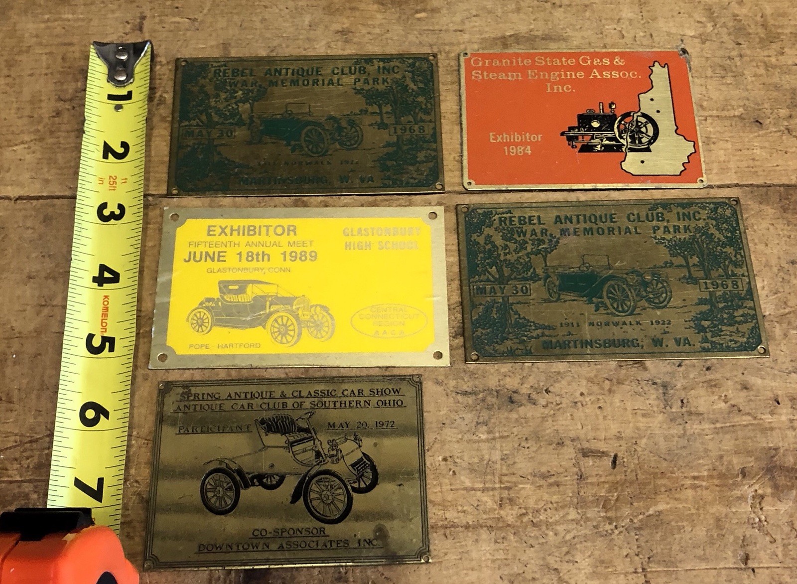 Vintage Antique Classic Cars Steam Engine Club Show Tin Plates Signs