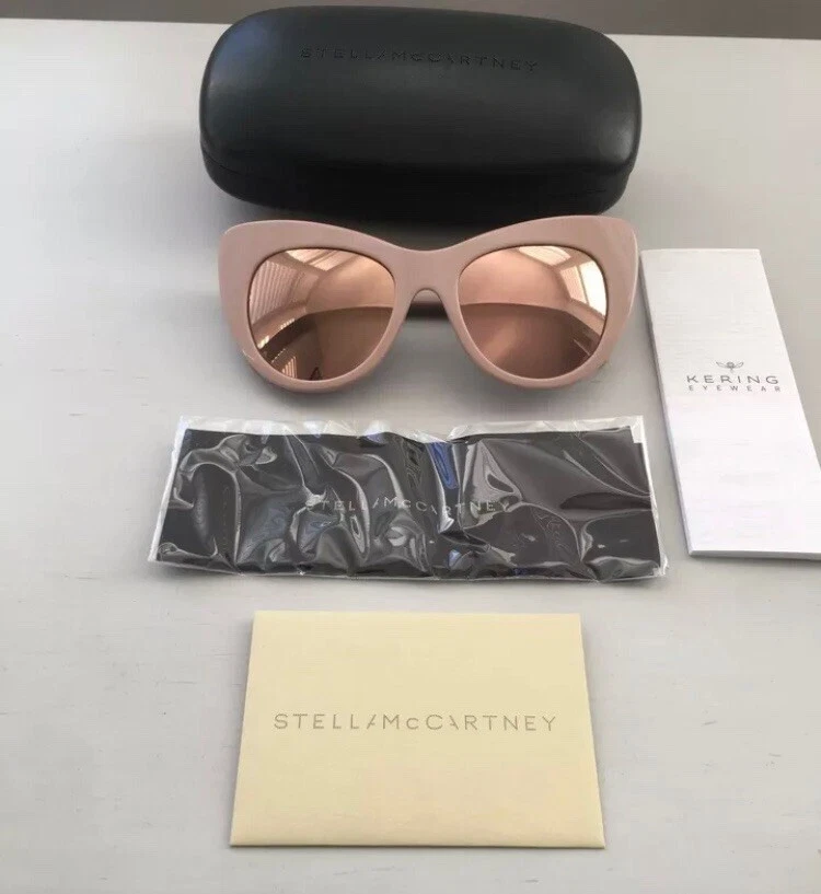 Stella McCartney — Stella McCartney Pink Bio-Material Cat Eye Mirrored Sunglasses - Made In Italy