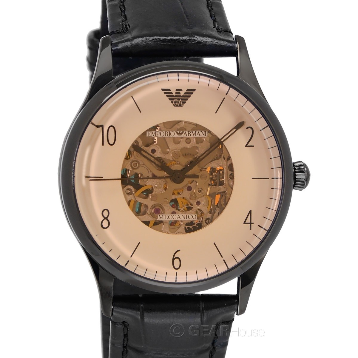 EMPORIO ARMANI MECCANICO 腕時計 Emporio Armani Mens 21 Jewel Automatic Mechanical Watch