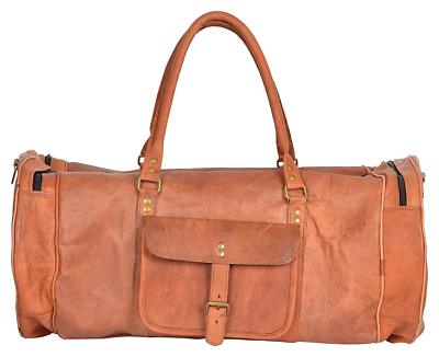 Mens Dakota Brown Vintage Leather Weekend Gym Travel