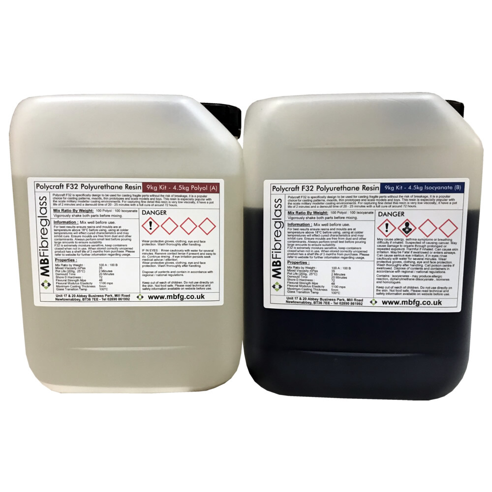 Polycraft F32 Fast Cast Polyurethane Liquid Plastic Casting Resin - 9kg Kit