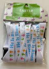 Lot of 12 HE IS RISEN Easter Nylon Friendship bracelet snap closure Child 3 