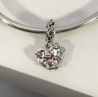 Genuine Pandora Silver Disney Winnie Pooh & Piglet Double Dangle Charm 792214C01