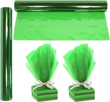 100Ft Green Transparent Cellophane Wrap 2.3 Mil Strong Durable Gift Wrapping