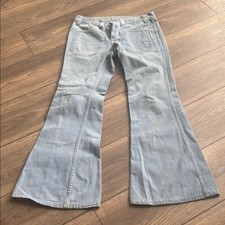 light blue "Hillbilly" bell bottoms flared jeans from the 1960s  1970s disco