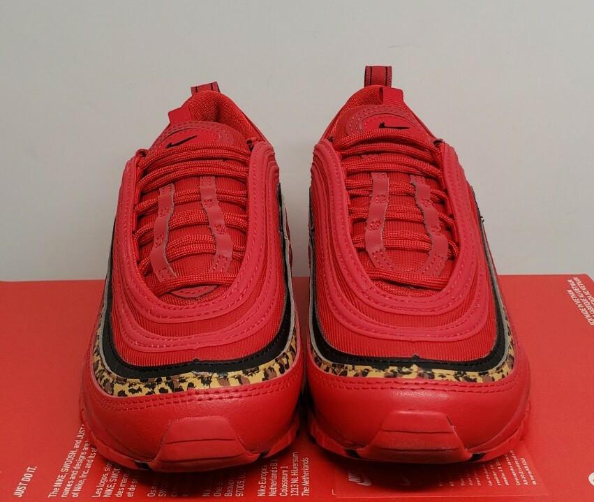 NIKE AIR MAX 97 NEW RED LEOPARD PRINT BV6113-600 WOMENS SZ B
