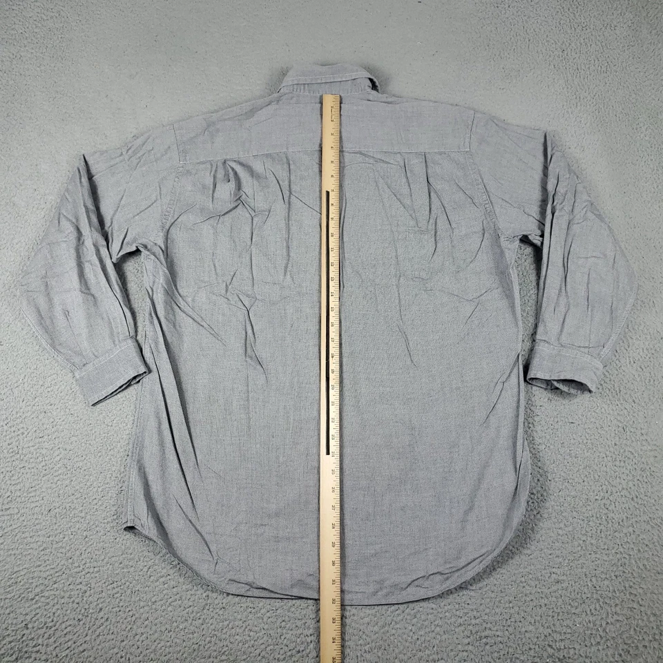 Camisa Nautica Para Hombre Talla 16 Gris Vestido Abotonado Manga Larga Adulto Foto 3 de 4