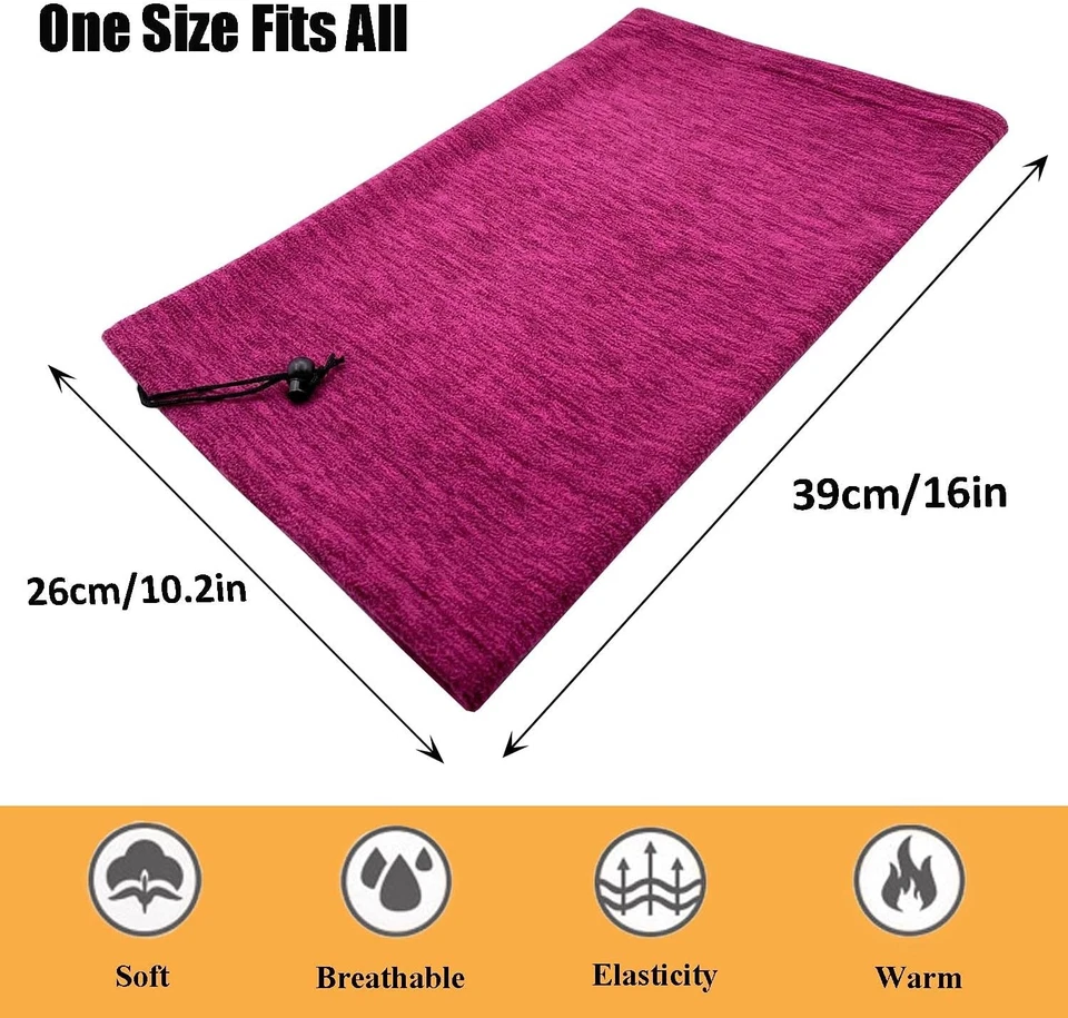 Paquete de 2 polainas calentador de cuello de invierno Beurlike mujeres hombres polar 2 piezas negro + púrpura Foto 3 de 4