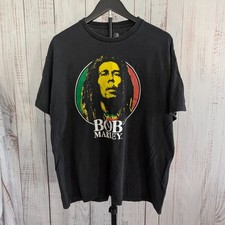 Zion Rootswear Bob Marley Shirt Mens XL Black Reggae Music Graphic Tee Rasta XL