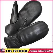Deerskin Leather Winter Gloves Thermal Windproof Outdoor Sports Mittens New