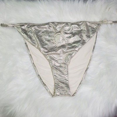 Good American Metallic Gold Embossed Bikini Bottom Size 3X
