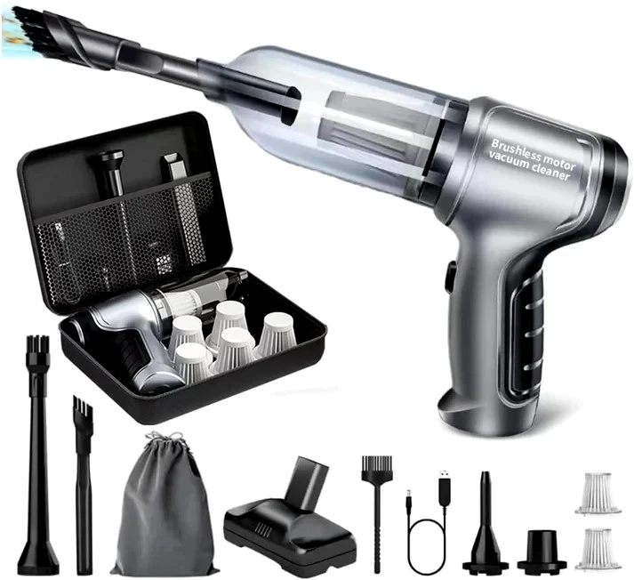 Mini aspiradora de coche portátil inalámbrica 18000PA alta potencia 4 en 1 Foto 2 de 4