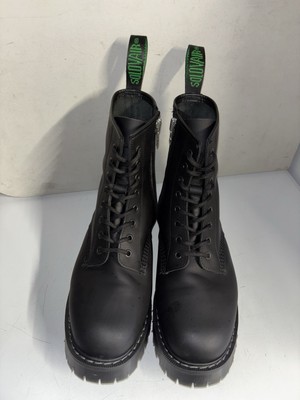 Solovair Worn Solovair Black Greasy Leather Eye Derby Boots Size Worn