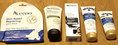 Aveeno Gold Bond Garnier Charcoal Peel Facial Cleanser Foot Hand Cream Mask Lot