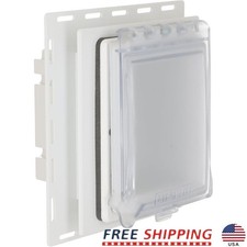 Weatherproof 1-Gang Recessed Electrical Outlet Cover Extra Duty Durable New