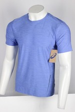 Asics Men's Knit Spadedye Short Sleeve T Shirt Tee Running Gym Blue BU035