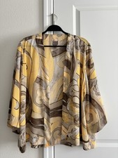 Chico  s Easywear Size 3 Open Front Jacket Cardigan Abstract Print XL