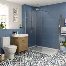 Multipanel - Misty blue shower wall panel x6,  2400mm x 600mm
