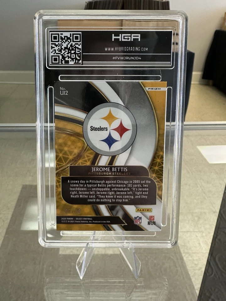 2020 Select Jerome Bettis Unbreakable Gold Prizm #/10 HGA 9.5 Pittsburgh Steeler - Image 2 of 2