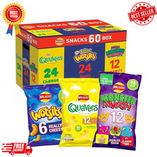 Walkers Snack Crisps Variety Chips Wotsits Quavers Monster Munch Box Pack of 60
