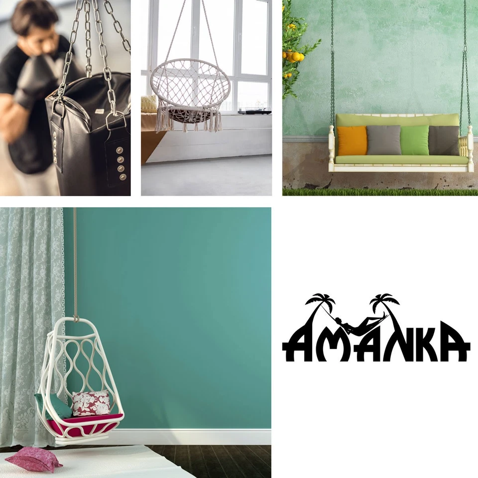 230 kg Hängesessel Kette mit Deckenhaken 100cm Aufhängung für Boxsack Hängematte - Bild 2 von 4