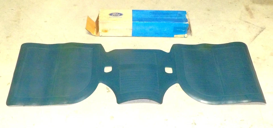 1969-1972 Ford Custom Galaxie 500 XL LTD Brougham NOS BLUE FULL REAR FLOOR MAT - Image 2 of 4