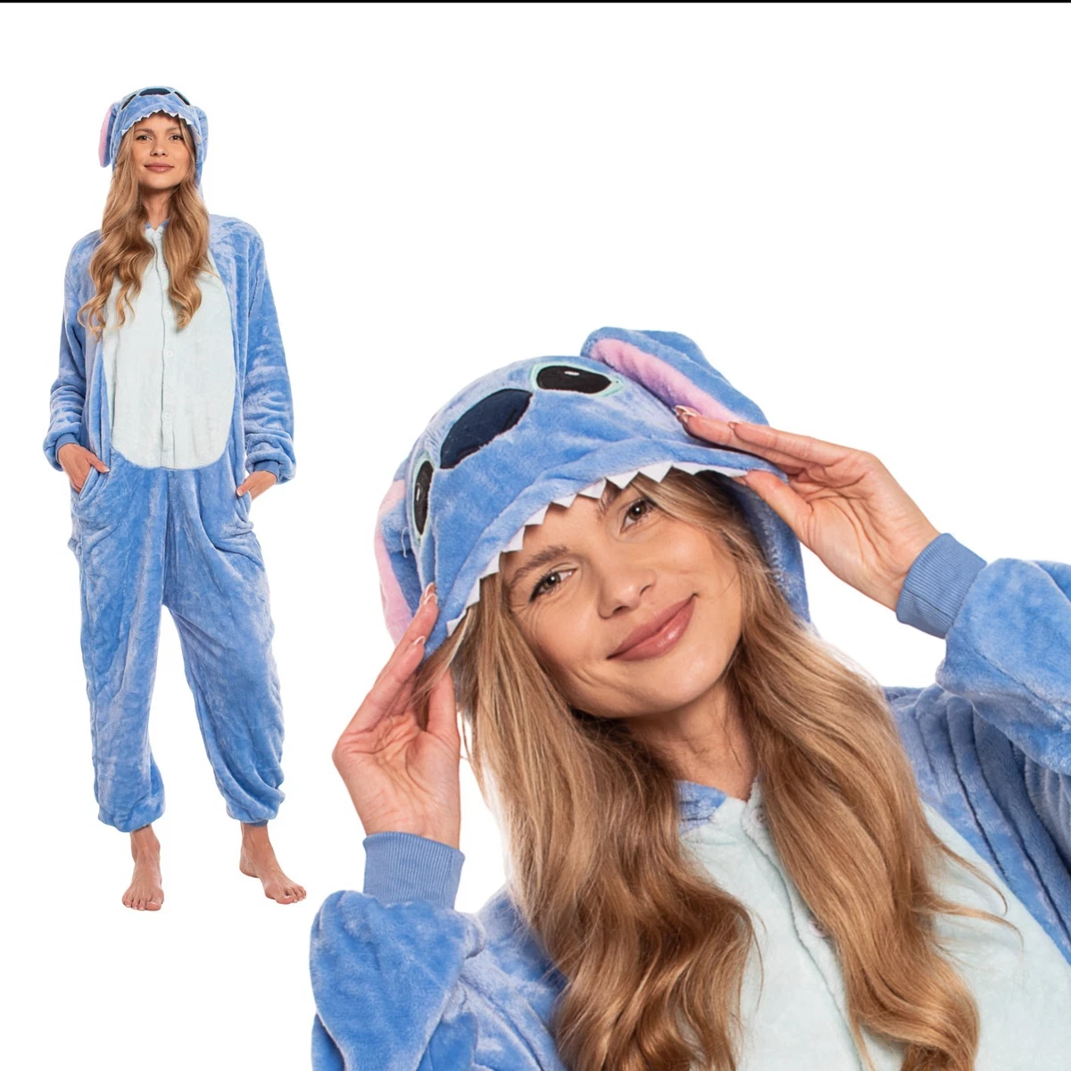 ULEEMARK Kigurumi Pigiama Anime Cosplay Halloween Costume Attrezzatura Adulto Animale Onesie Unisex, Unicorno Blu per Altezze da 140 a 187 cm