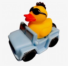 2.5 RARE Duck with Mohawk in BLUE Jeep Rubber Duck Dash Ornament Collectible