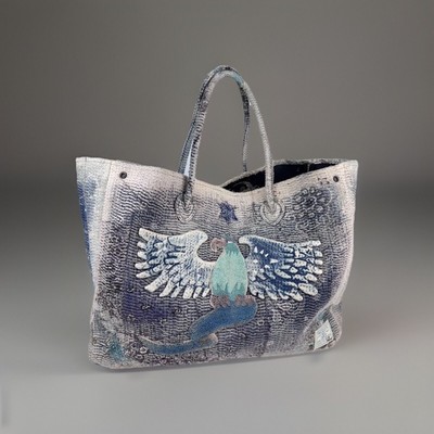 Proleta Re Art X Eri - Meme Glitch Boro Appliquéd Patchwork Tote Bag #518