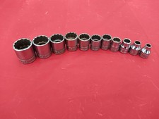 Vintage Snap-on SAE 1/4-7/8 Inch Sockets Std. 11-Pc 3/8 Vintage Snap-on SAE 1/4-7/8 Inch Sockets Std. 11-Pc 3/8