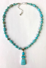 HSN Jay King Sterling Silver Cloudy Mountain Turquoise Pendant 18