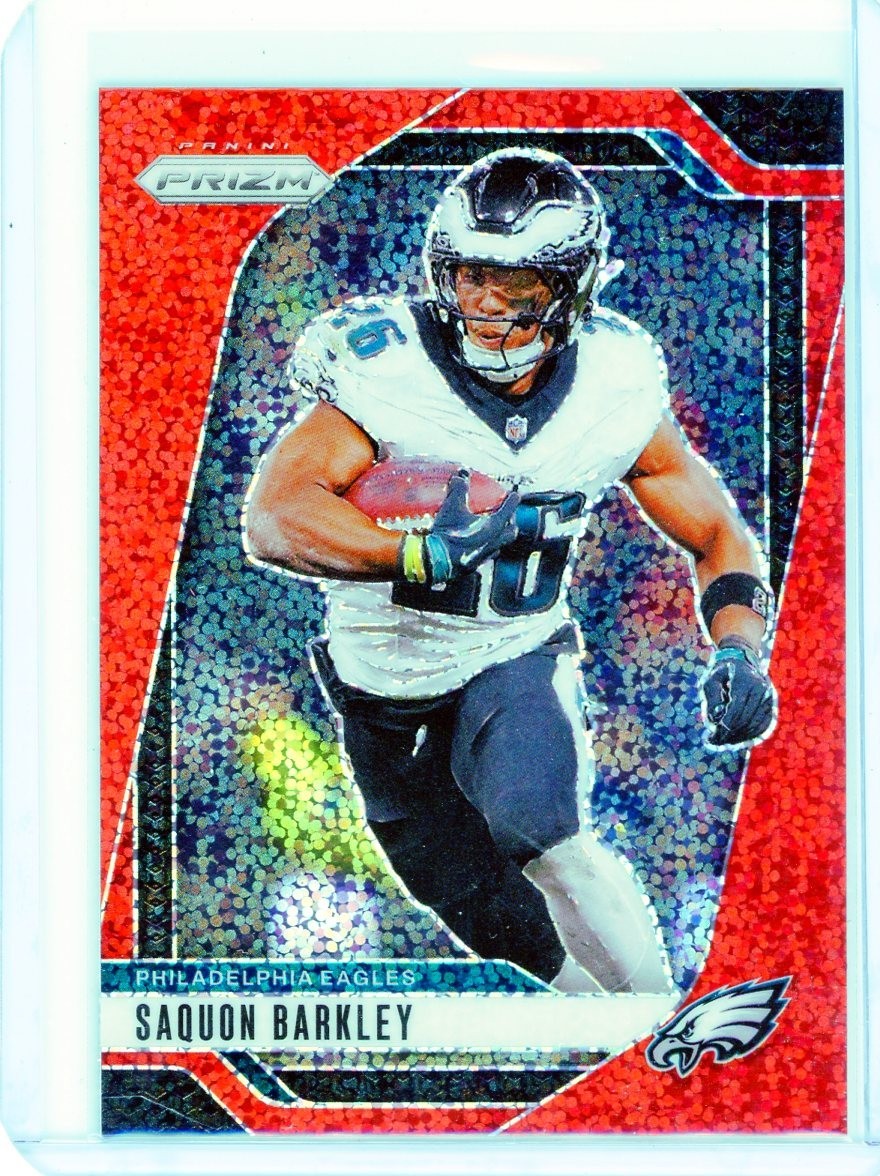 2024 Panini Prizm Saquon Barkley Red Sparkle Prizm #232 Eagles