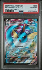 PSA 10 Vaporeon VMAX 030/203 Evolving Skies carta Pokemon ultra rara