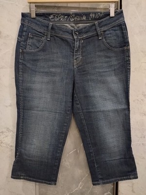ESPRIT Capri-Shorts JeansShorts Gr 40 blue denim 3/4-Länge knielang slim stretch