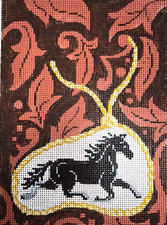 Patti Mann Hand-Painted Needlepoint Black Stallion Horse 8207 Canvas 18 Ct