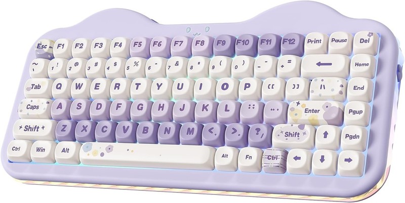 C75 Wireless Mechanical Keyboard, 75% Layout Hot Swappable Creamy Keyboard NKRO,
