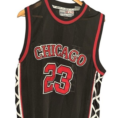 Vintage 212 NYC Chicago 23 Basketball Jersey Black Red Mesh Streetwear Large
