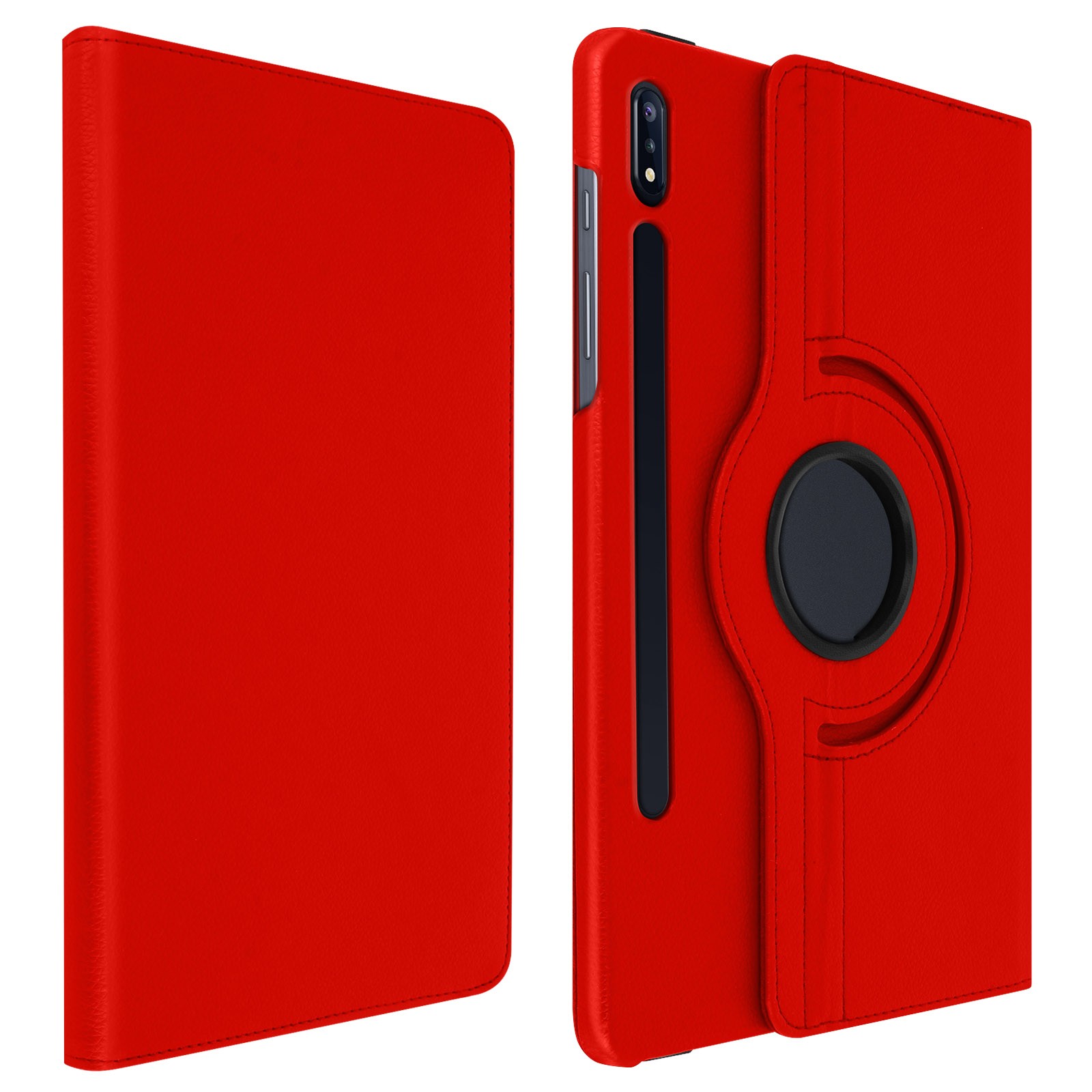 Protection Galaxy Tab S7 réglable rouge pour éviter les douleurs au cou