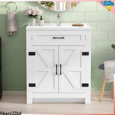 31" Bathroom Vanity with Sink Combo Bathroom Cabinet with 2 Doors Freestanding