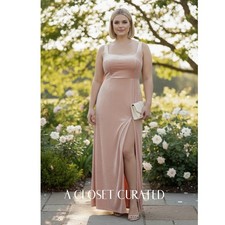 Jenny Yoo Mara Velvet Maxi Dress Prosecco 20 Pink NWT