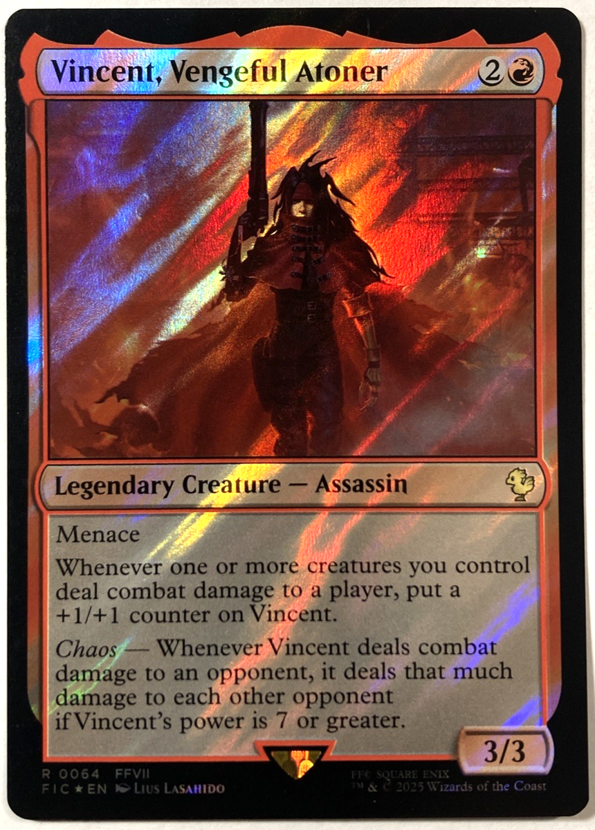 FINAL FANTASY VII アルトニア スーベニア カード ヴィンセント MTG Vincent, Vengeful Atoner (Surge Foil) Commander: Final Fantasy