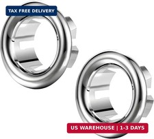 Sink Overflow Ring, 2-Pack Chrome ABS Plastic, 22mm/0.86 Inch Hole, Easy Push-in