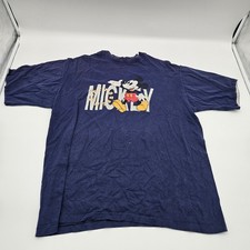 Vtg Disney Mickey Mouse Shirt Blue Carolina Connection XL Cotton Made in USA